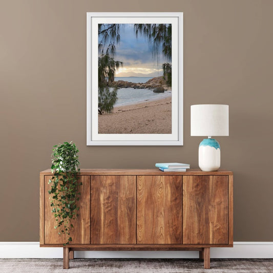 Beach Sunrise | Bowen, QLD Australia with white frame