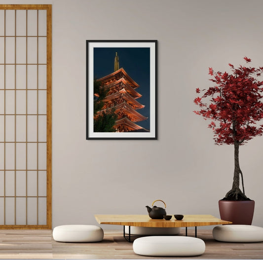 Sensoji Temple Pagoda | Tokyo, Japan with black frame