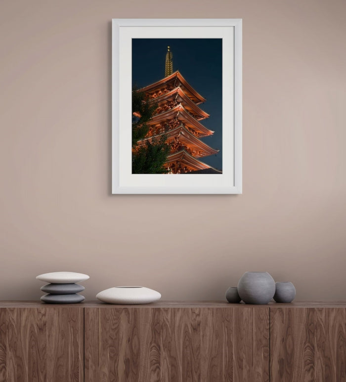 Sensoji Temple Pagoda | Tokyo, Japan with white frame
