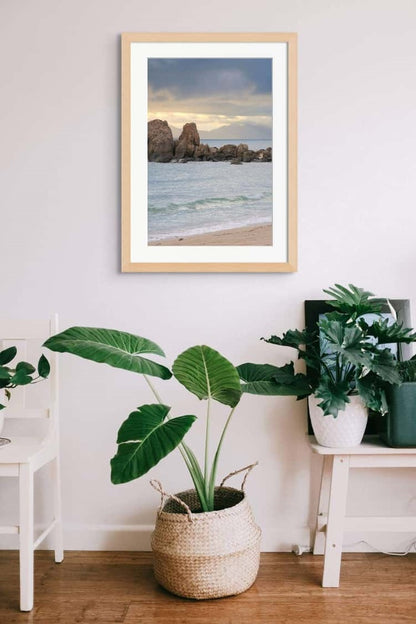 Rising Rocks | Bowen, QLD Australia with white ash frame